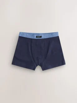 Blauw/grijs - Set van 10 boxershorts met zachte tailleband (2-16 jr)