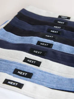 Blauw/grijs - Set van 10 boxershorts met zachte tailleband (2-16 jr)