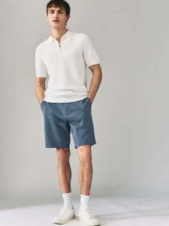 Blauw/grijs - Straight fit - Set van 2 chinoshorts met stretch