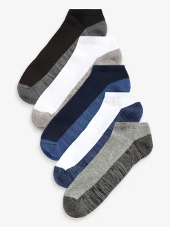 Blauw/grijs - Verpakking van 5 - Verzachte sneakersokken