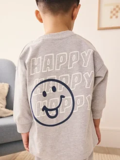 Blauw/grijs met slogan - Verpakking van 3 relaxed fit pyjama's (9mnd-10jr)