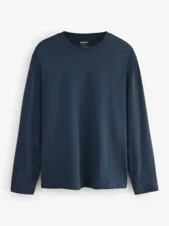 Blauw/grijs/neutraal - Normale Pasvorm - verpakking van 5 regular-fit T-shirts met lange mouwen van 100% katoen
