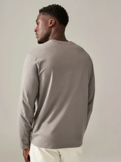 Blauw/grijs/neutraal - Normale Pasvorm - verpakking van 5 regular-fit T-shirts met lange mouwen van 100% katoen