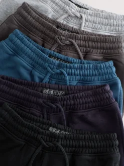 Blauw/grijs/zwart - Basic joggingbroeken, set van 5 (3-16jaar)