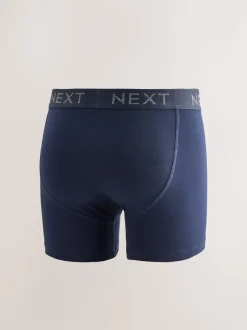 Blauw/grijs/zwart - Boxershorts van katoenrijk materiaal met A-voorkant
