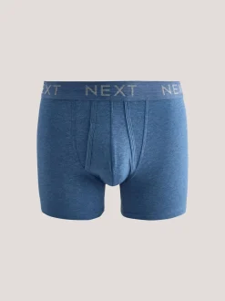 Blauw/grijs/zwart - Boxershorts van katoenrijk materiaal met A-voorkant