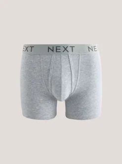Blauw/grijs/zwart - Boxershorts van katoenrijk materiaal met A-voorkant