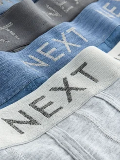 Blauw/grijs/zwart - Boxershorts van katoenrijk materiaal met A-voorkant