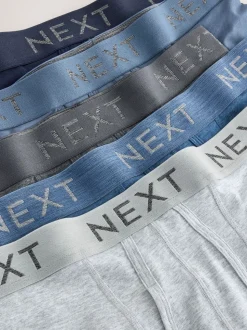 Blauw/grijs/zwart - Boxershorts van katoenrijk materiaal met A-voorkant