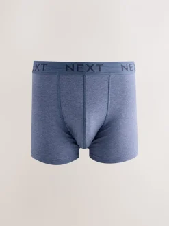 Blauw/grijs/zwart - Katoenrijke trunk boxershorts verpakking van 10