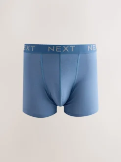 Blauw/grijs/zwart - Katoenrijke trunk boxershorts verpakking van 10