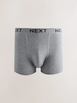 Blauw/grijs/zwart - Katoenrijke trunk boxershorts verpakking van 10