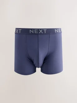 Blauw/grijs/zwart - Katoenrijke trunk boxershorts verpakking van 10