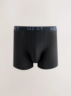Blauw/grijs/zwart - Katoenrijke trunk boxershorts verpakking van 10
