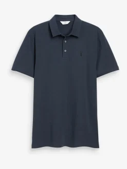 Blauw/grijs/zwart - Set van 3 jersey poloshirts met korte mouwen