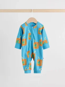 Blauwgroen - 3 Pack Baby-pyjama's met tweewegrits (0mnd -3jr)