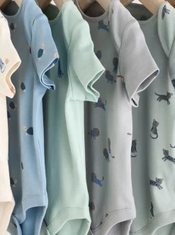 Blauwgroen - Baby 100% katoenen bodysuits verpakking van 7