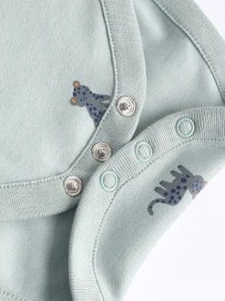 Blauwgroen - Baby 100% katoenen bodysuits verpakking van 7