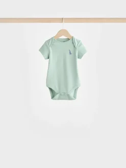 Blauwgroen - Baby 100% katoenen bodysuits verpakking van 7