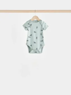 Blauwgroen - Baby 100% katoenen bodysuits verpakking van 7