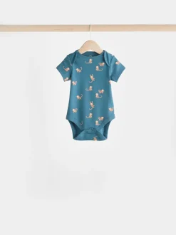 Blauwgroen - Baby 100% katoenen bodysuits verpakking van 7