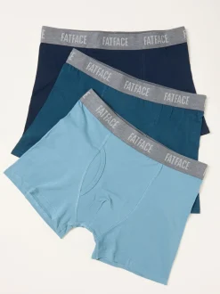 Blauwgroen - FatFace 3 Pairs of Plain Boxers