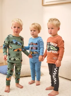 Blauw/Groen - Mini Knusse Pyjama's 3 Set (9mnd-10jr)
