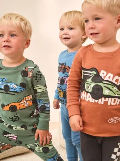 Blauw/Groen - Mini Knusse Pyjama's 3 Set (9mnd-10jr)