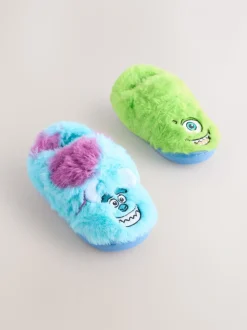 Blauw/Groen - Monsters Inc Fluffy Cupsole Slippers