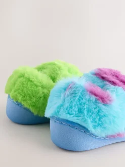 Blauw/Groen - Monsters Inc Fluffy Cupsole Slippers