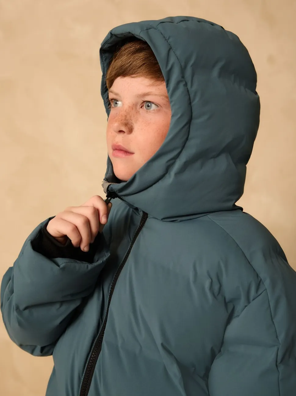 Blauwgroen - Regenbestendige gewatteerde jas met microfleece voering (3-17jr)