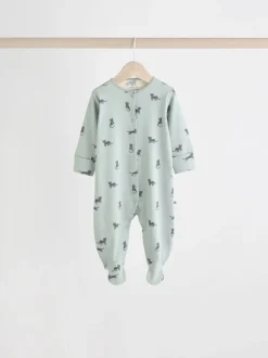 Blauwgroen - Set van 5 baby-pyjama's met patroon (0-2jr)