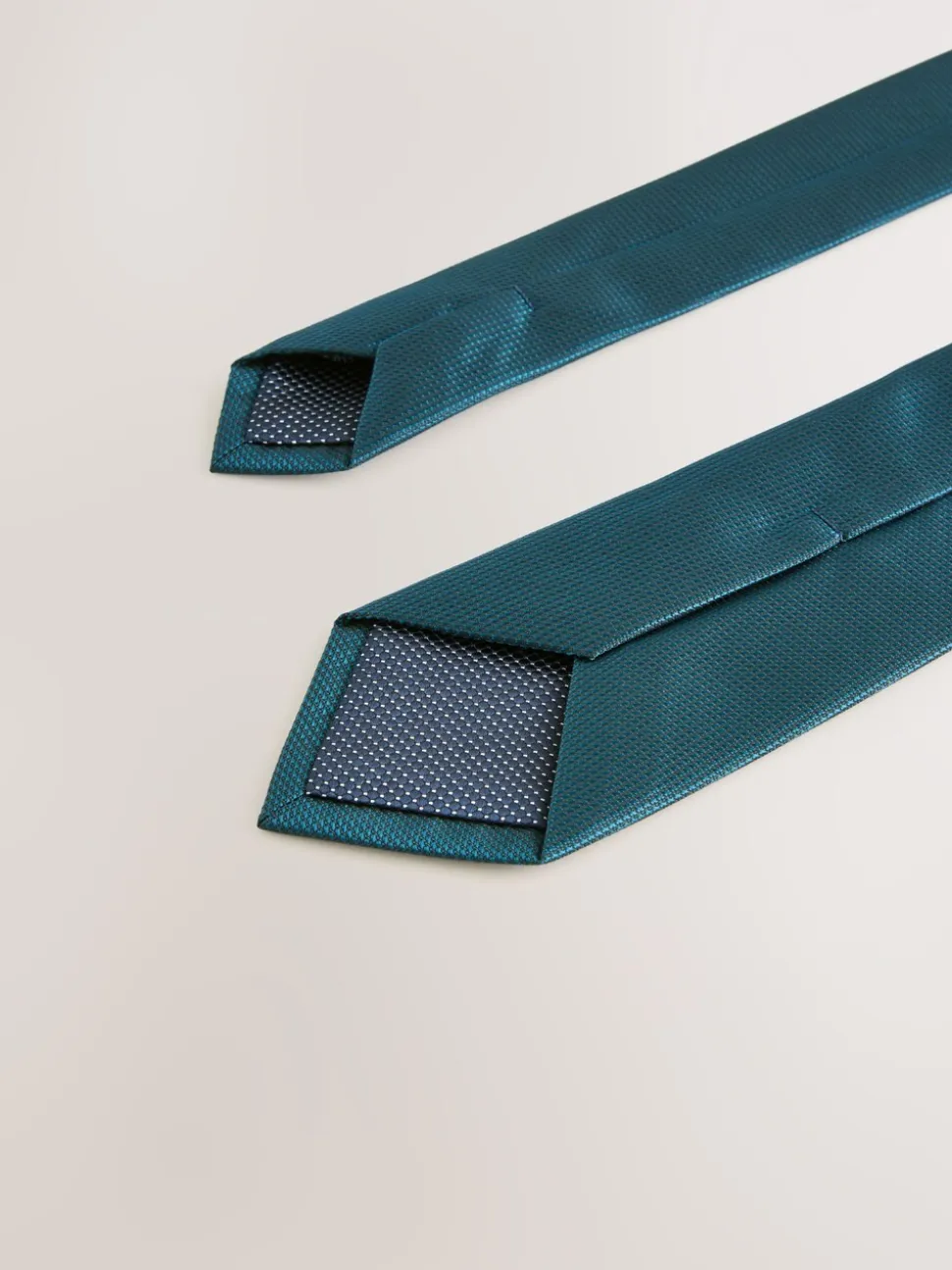 Blauwgroen - Smal - Stropdas met textuur