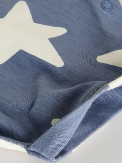 Blauwgroen - Verpakking van 4 100% katoenen Babyrompertjes