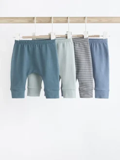 Blauwgroen - Verpakking van 4 babyleggings (0 mnd -3 jr)