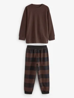 Blauw/Groen/Bruin - Verpakking van 3 geweven geruite pyjama's (3-16 jr)