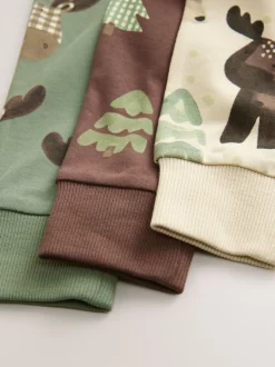 Blauwgroen/ecru Animal - Verpakking van 3 knusse pyjama's (9 mnd-8 jr)