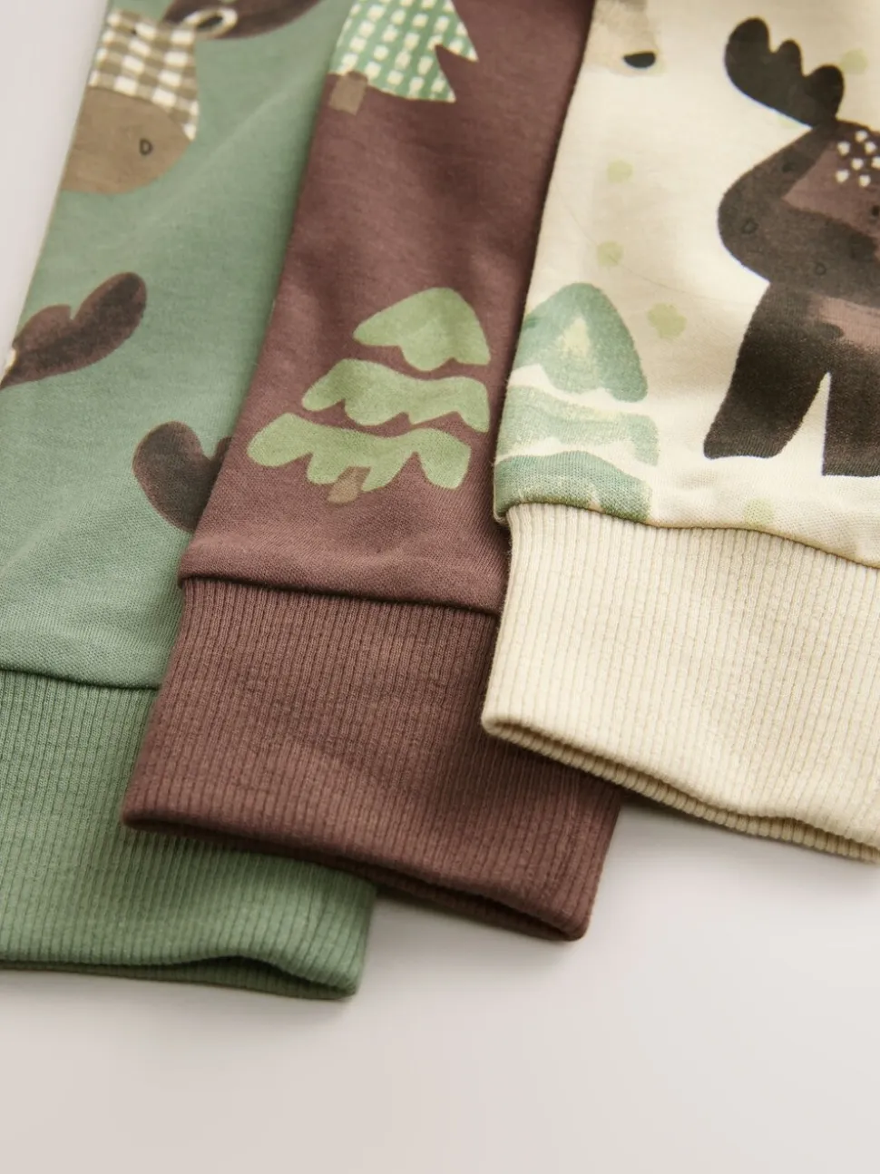 Blauwgroen/ecru Animal - Verpakking van 3 knusse pyjama's (9 mnd-8 jr)