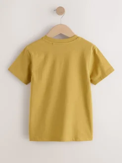 Blauw/groen/geel - Regular fit T-shirts met grafische print en korte mouwen 3 stuks (3-16jr)