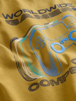 Blauw/groen/geel - Regular fit T-shirts met grafische print en korte mouwen 3 stuks (3-16jr)