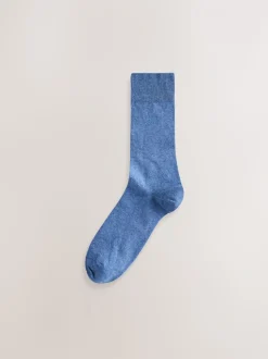 Blauw/groen/grijs - Verpakking van 5 - Frisblijvende sokken met borduursel