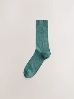 Blauw/groen/grijs - Verpakking van 5 - Frisblijvende sokken met borduursel