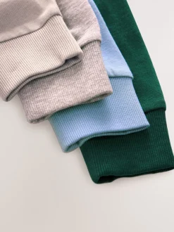 Blauw/Groen/Grijs/Kiezelkleurig - Verpakking van 4 zachte T-shirts met lange mouwen (3-16jr)