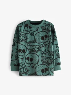 Blauw/Groen/Naturel personage - Verpakking van 3 pyjama's met lange mouwen (3-16 jr)