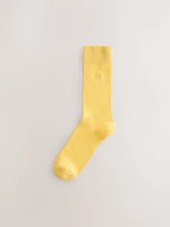 Blauw/groen/paars - Verpakking van 8 - Frisblijvende sokken met borduursel