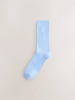 Blauw/groen/paars - Verpakking van 8 - Frisblijvende sokken met borduursel