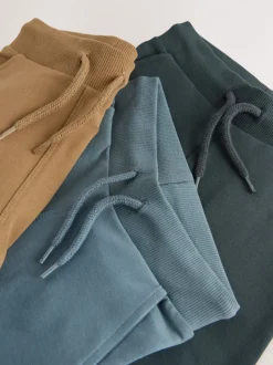 Blauw/Lichtbruin/Antracietgrijs - Set van 3 superskinny joggingbroeken (3 mnd-7 jr)