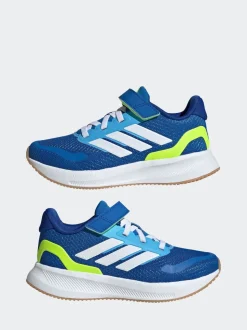 Blauw/limoengroen - adidas Runfalcon 5 kindersneakers met elastische veters