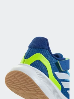 Blauw/limoengroen - adidas Runfalcon 5 kindersneakers met elastische veters