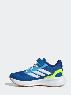 Blauw/limoengroen - adidas Runfalcon 5 kindersneakers met elastische veters